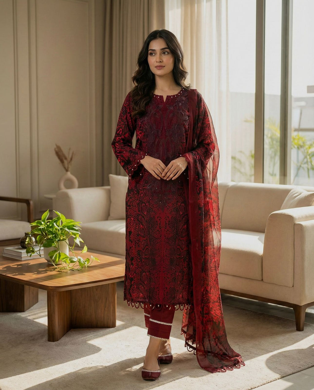 BOSQUE-Adan’s Libas New Stitched Lawn Suit – Premium Ready-Made 3-Piece Set