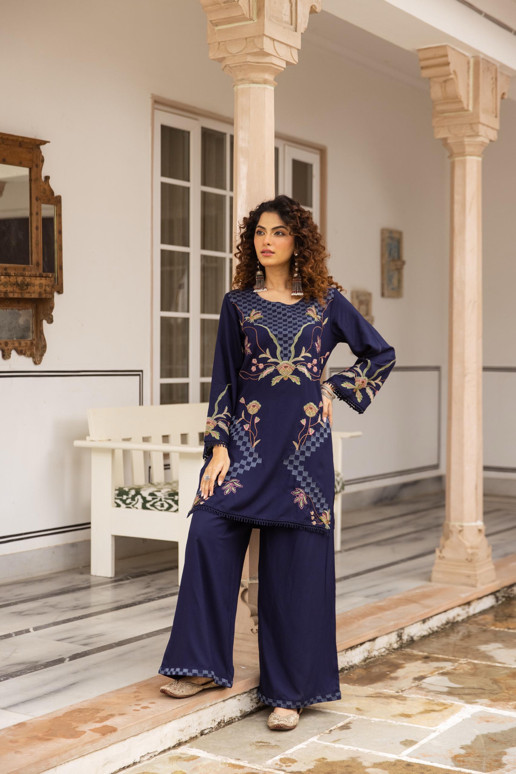 Bosque|2-Piece Co-Ord Set with Embroidery