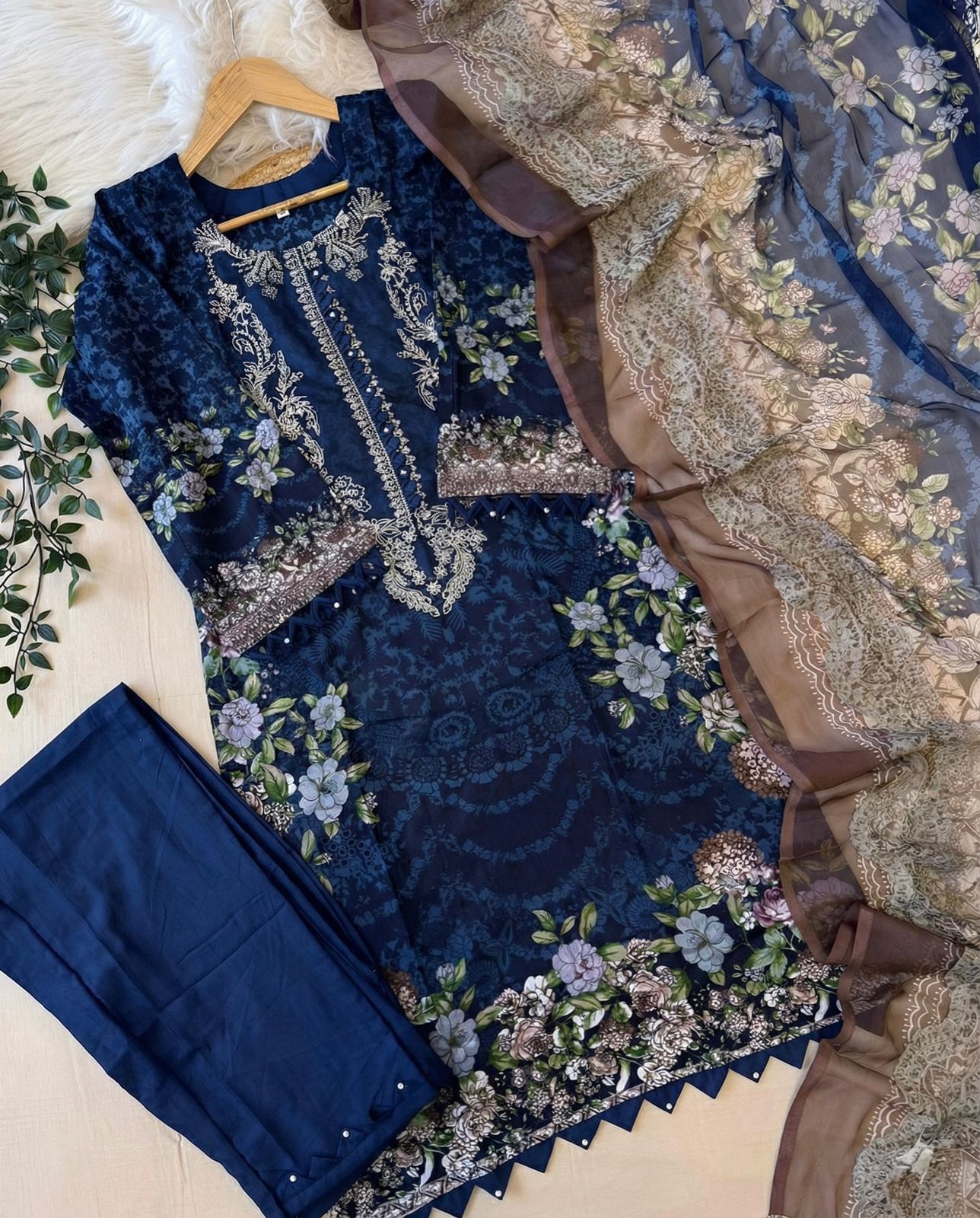 Jade Needle Wonder Stitched Cotton Suit Set – Women’s Heavy Embroidery Ready-Made Collection