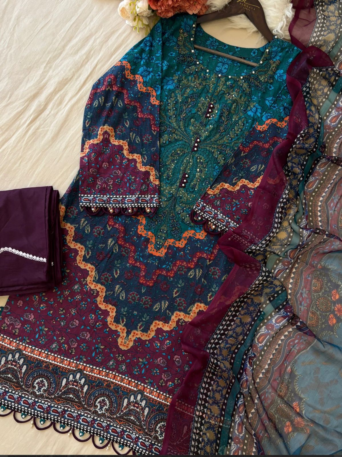 Adan’s Libas Premium Stitched Lawn Suit – Women’s Cotton Embroidered Ready-Made Set