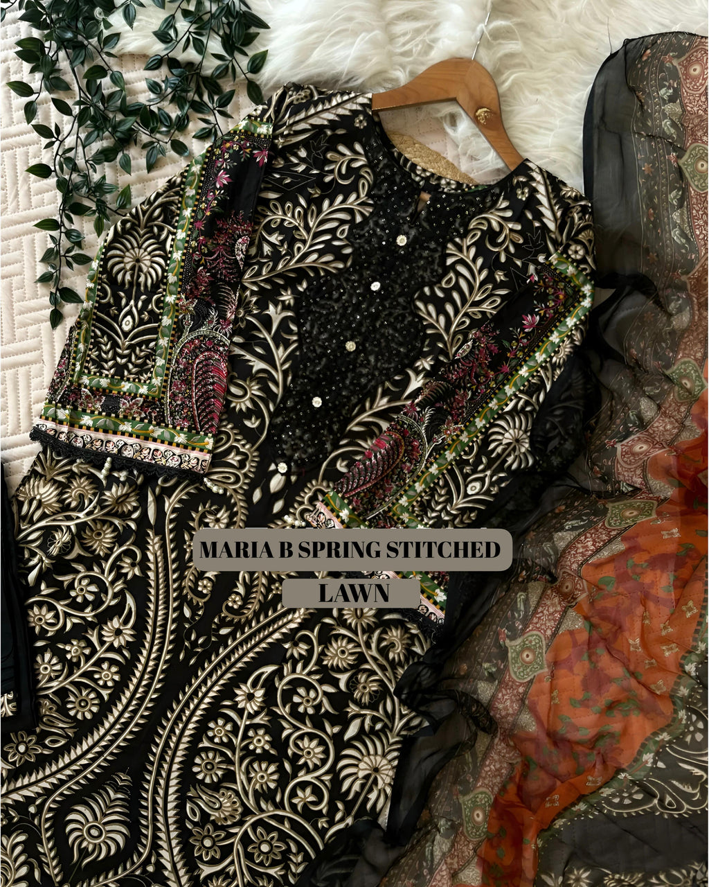 Bosque| Adan’s Libas Stitched Lawn Suit – Women’s Cotton Ready-Made Set with Dupatta