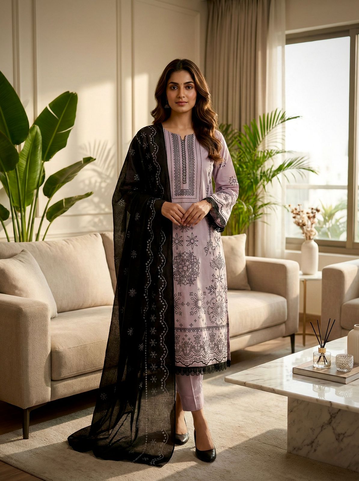 Bosque|Aghanoor Ready-Made Cotton Lawn Suit – Women’s Lace Work Collection