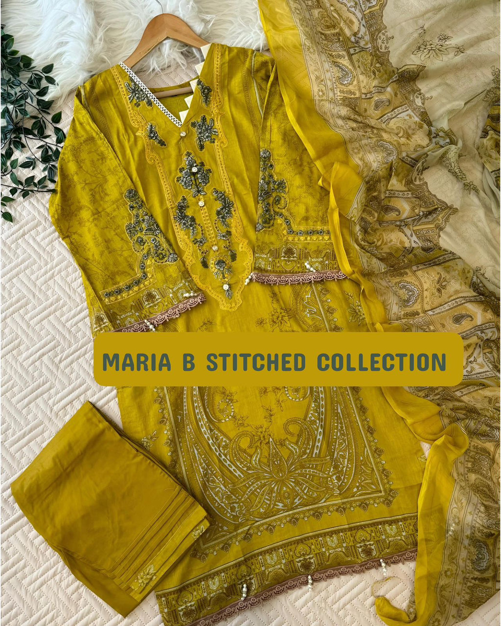 Bosque| Stitched Lawn Suit yellow – Women’s Cotton Embroidered Ready-Made Collection