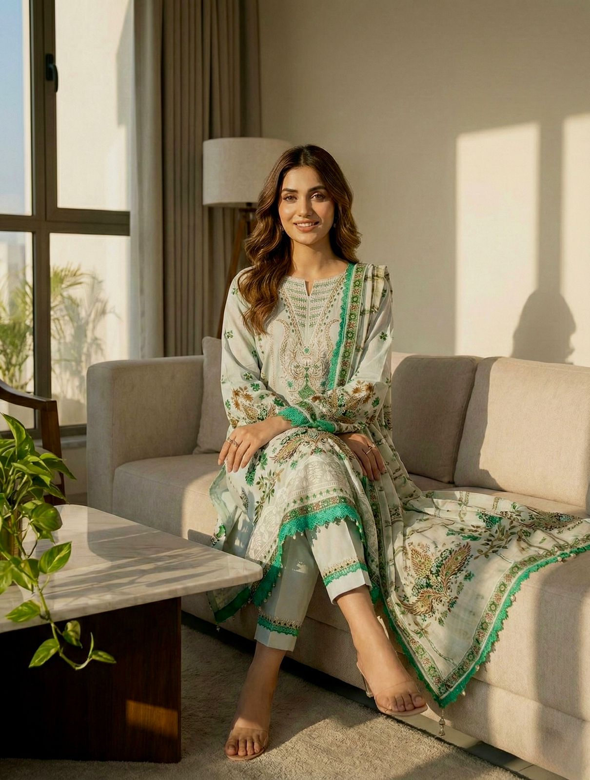 Bosque|Agha Noor Stitched Lawn Suit – Women’s Cotton Embroidered Ready-Made Collection