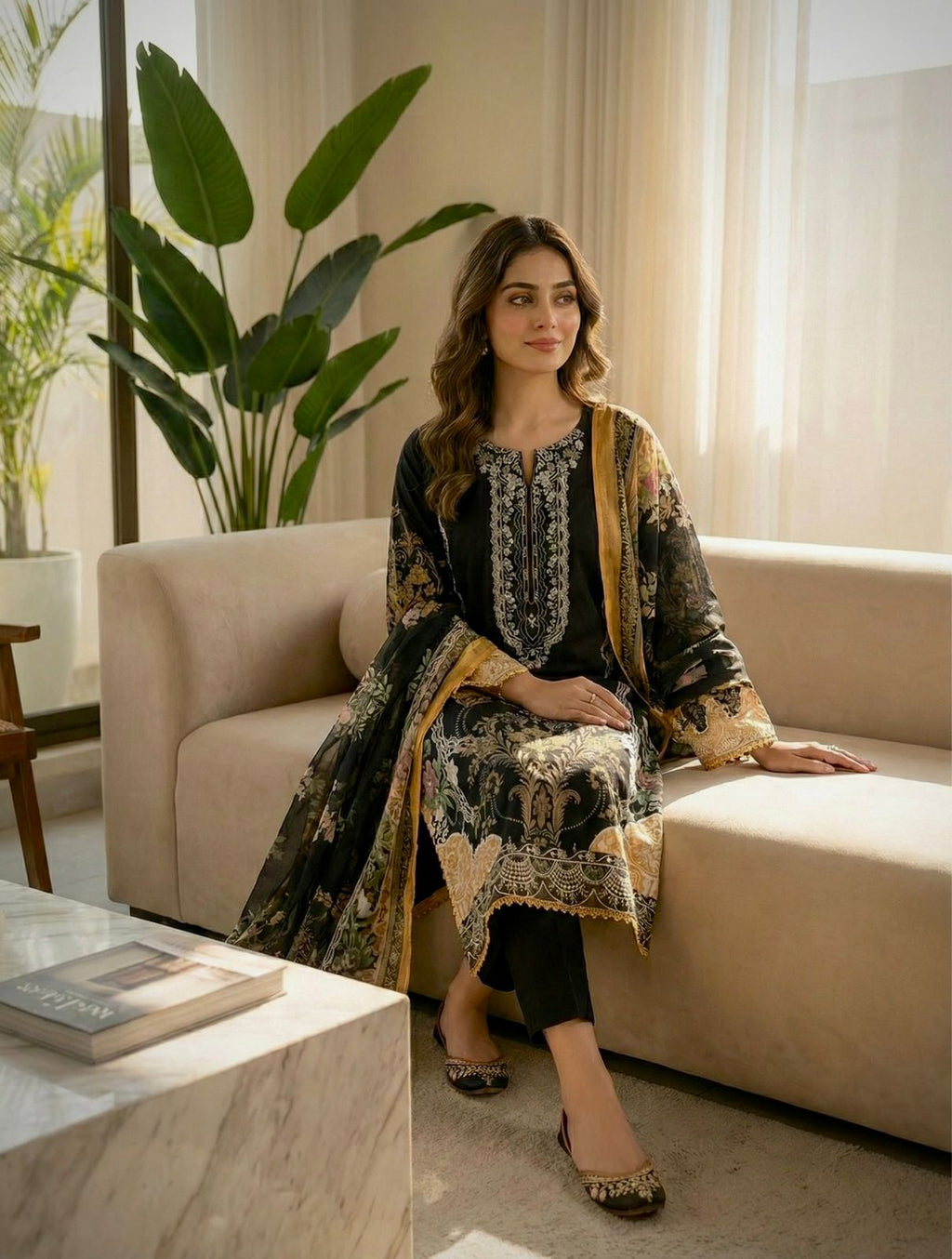 BOSQUE-Urban Stitched Lawn Suit for Women – Premium Ready-Made Cotton Embroidered Dress with Dupatta