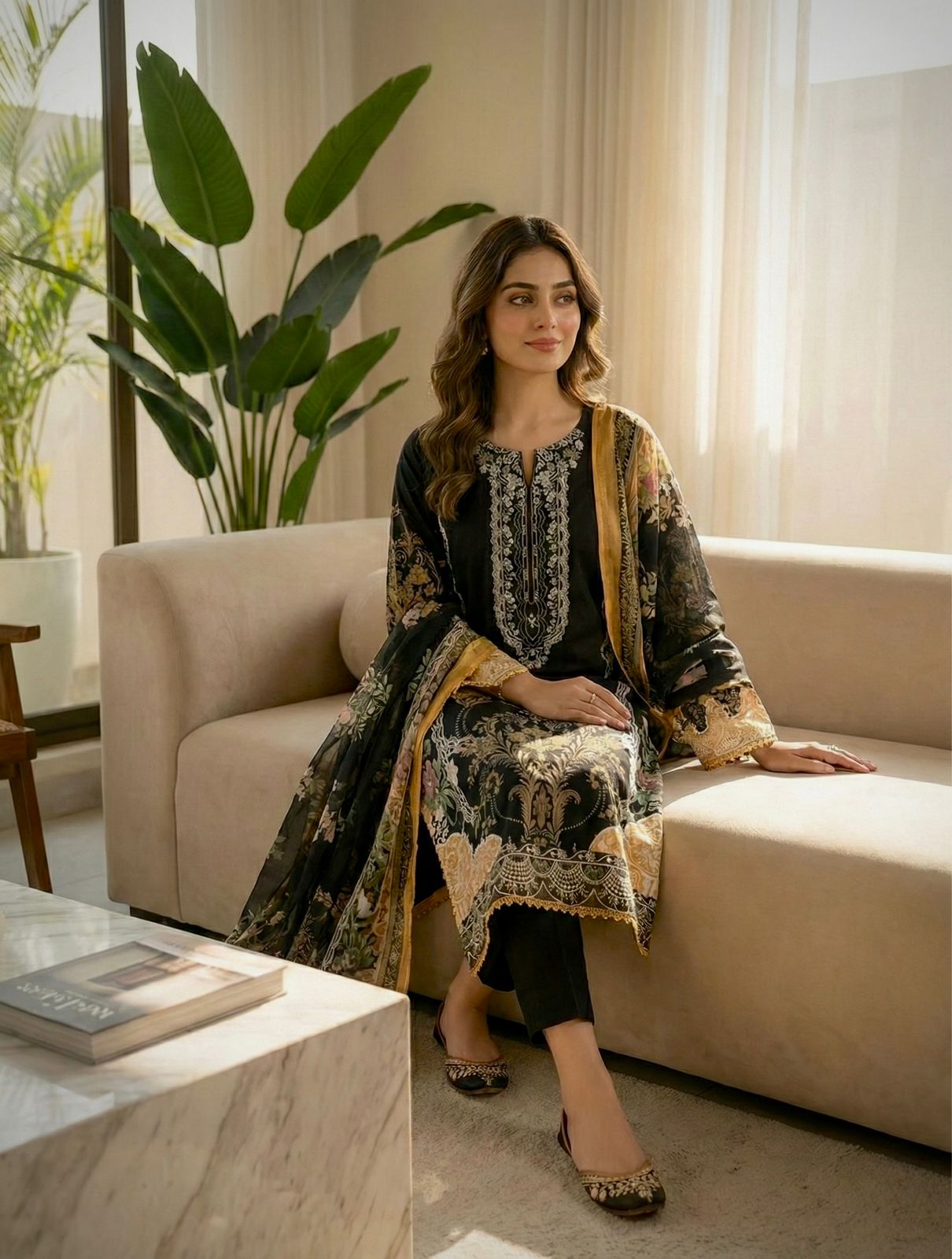 BOSQUE-Urban Stitched Lawn Suit for Women – Premium Ready-Made Cotton Embroidered Dress with Dupatta