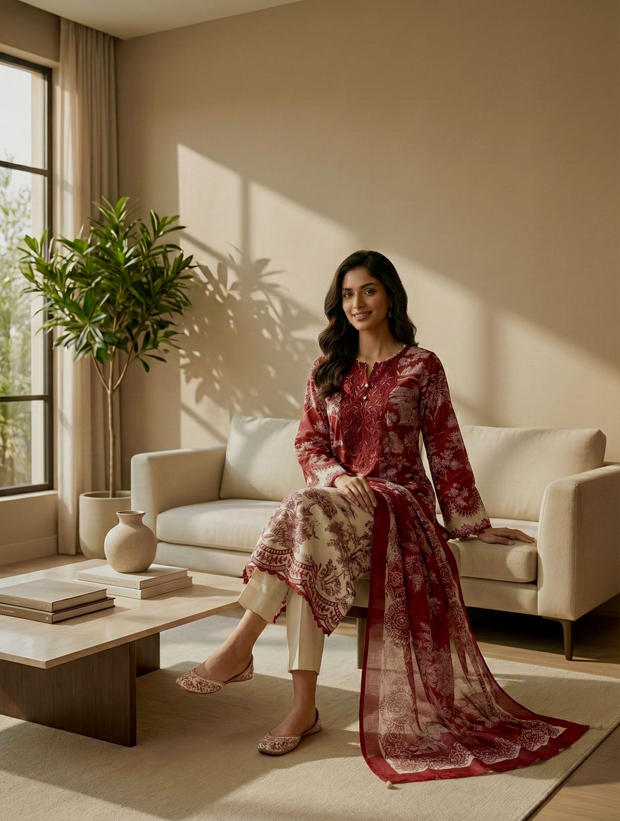 Adan’s Libas Ready-Made Stitched Lawn Suit – Elegant Embroidered Cotton 3-Piece Set