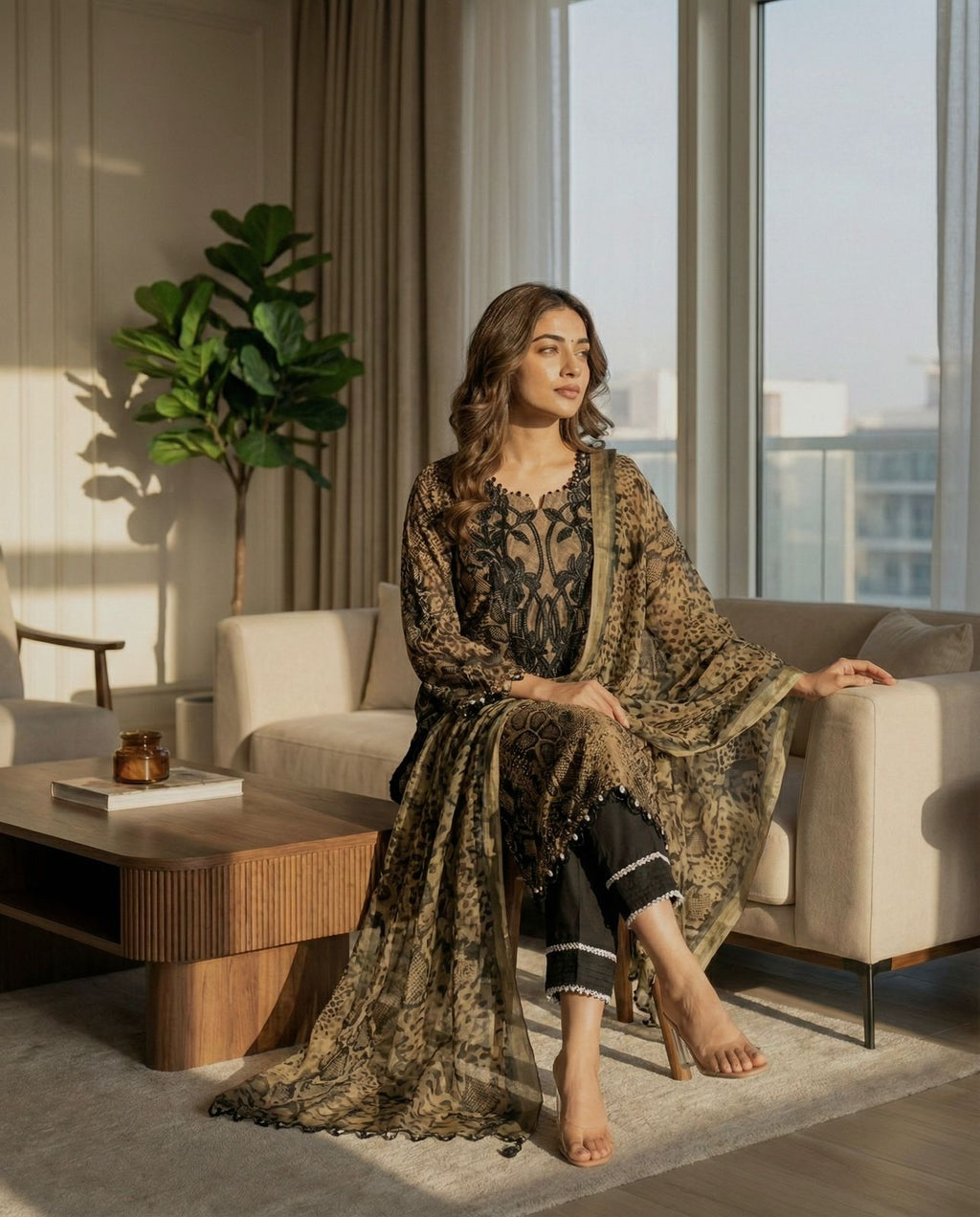 BOSQUE-Adan’s Libas New Stitched Lawn Suit – Premium Ready-Made 3-Piece Set