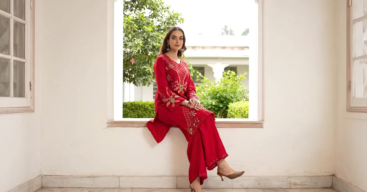 Bosque|2-Piece Co-Ord Set with Embroidery